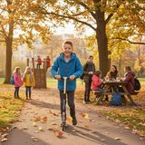 Hanorac sport outdoor pentru băieți cu fermoar Pidilidi PD1170-04 Blue