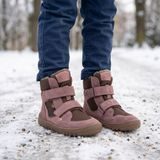 Ghete barefoot de iarnă pentru fete UP HILL WOOL Dark Pink Froddo G3160262-10