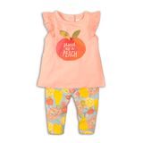 Set pentru sugari, pentru fetițe cu pantaloni și tricou, Minoti, Fruits 4, roz