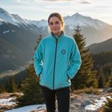 Jachetă fleece outdoor cu fermoar Pidilidi PD1171-15 Turquoise