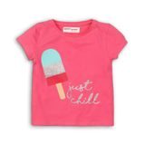 Tricou pentru fetițe, cu mânecă scurtă, Minoti, TG TEE 4, roz