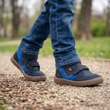 Chlapčenské celoročné členkové barefoot topánky UP HILL TEX DARK BLUE Froddo G3110281