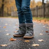 Fiú téli barefoot csizma TEX TRACK WOOL Gray G3160251-1