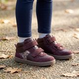 Dievčenské celoročné kožené členkové barefoot topánky LOOP HIGH-TOPS DARK BORDEAUX Froddo G2110157-4