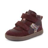Dievčenské celoročné kožené členkové barefoot topánky LOOP HIGH-TOPS DARK BORDEAUX Froddo G2110157-4