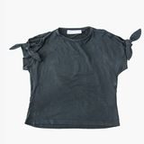 Bluză cu pliuri pentru fetițe, Minoti, REDRUM 3, negru