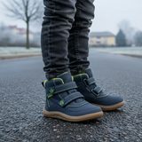 Chlapčenská celoročná barefoot obuv Bugga KIVO Navy B00199-04