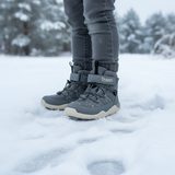 dětské zimní barefootové boty s membránou BUGGA CHRIS Gray B00190-09