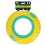 Žlutý létající disk pro psy z pružného a bezpečného materiálu o průměru 25 cm