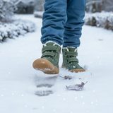 Băieți cizme de iarnă Barefoot DENY KHAKI, protetika, verde