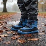 Ghete barefoot de iarnă pentru băieți PRO-tex NUT BLUE