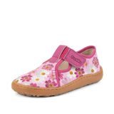 Papuci barefoot din pânză pentru fete CANVAS T-BAR FLOWERS Froddo G1700439-4