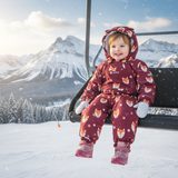 salopetă de iarnă pentru fete cu haină de blană, Pidilidi, PD1142-16, burgundy