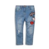 Nohavice dievčenské džínsové s výšivkami, Minoti, REBEL 10, modrá 