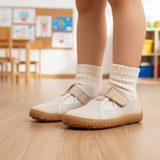 Încălțăminte barefoot din pânză pentru fete CANVAS T-BAR GOLD SHINE Froddo G1700439-3