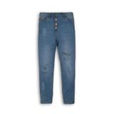 Pantaloni din denim pentru fete cu elastic, Minoti, Wilderness 7, albastru