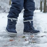 Cizme de iarnă pentru copii cu blană POLARFOX, 2 închizători Velcro, BUGGA, B00173-04, albastru