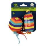 Set dvou textilních narozeninových hraček pro kočky o velikosti 10 cm a 13 cm