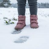 Cizme barefoot de iarnă pentru fete ZERU TEX FURRY Dark Pink Froddo G2110151-5