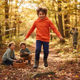 Hanorac cu glugă pentru băieți, Minoti, Valley 3, portocaliu