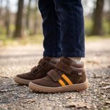 Gyerek egész éves bokaszárú barefoot cipő F-MOTION TEX DARK BROWN Froddo G3110285-3