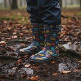 Fiú PVC csizma - szörnyek mintás, Pidilidi, PL0040-04, kék