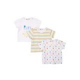 Tricou cu mânecă scurtă pentru bebeluși 3pack, Minoti, Smiling 4, alb