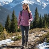 Hanorac outdoor din fleece pentru femei cu fermoar Pidilidi PD1171-03 Pink