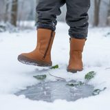 Dívčí zimní barefoot kozačky ZERU TEX BOOT Cognac, Froddo, G3160242, hnědá