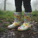 PVC csizma lányoknak - virágmintás, Pidilidi, PL0038-13, fehér