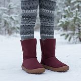Dievčenské zimné barefoot topánky TEX SUEDE Bordeaux G3160250-1