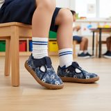 Chlapčenské plátené barefoot prezuvky CANVAS T-BAR BLUE Froddo G1700439-5