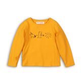 Tricou pentru fetițe, cu mânecă lungă, Minoti, GW LTEE 8, galben