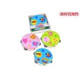 Barevná dřevěná tamburína pro děti o průměru 18 cm s kovovými činely