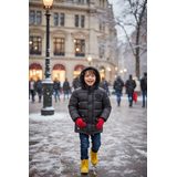 Puffa fiú nejlon kabát, Minoti, 11COAT 11, fekete