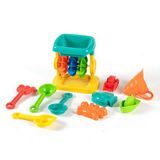 Barevný dětský mlýnek na písek a vodu s bohatým příslušenstvím a lopatkami