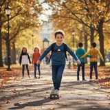 Tričko chlapecké bavlněné s dlouhým rukávem, Minoti, SKATE 1, kluk