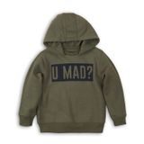 Mikina chlapčenská s kapucňou, Minoti, KB FLEECE HOODY 9, khaki