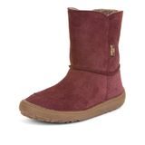 Dievčenská zimná barefoot obuv TEX SUEDE Bordeaux, Froddo, G3160238-1, červená