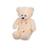 Béžový plyšový medvěd Plush Friends s mašlí o výšce 80 cm