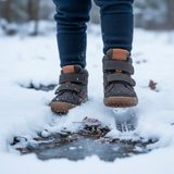 Ghete de iarnă pentru copii barefoot TEX WOOL Grey Froddo G3110266-5W