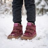 Dievčenské zimné barefoot topánky TEX WOOL Bordeaux Froddo G3110266-7W
