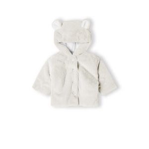 Kabátek kojenecký chlupatý s podšívkou, Minoti, babyprem 26, béžová 