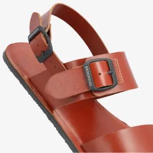 Sandale pentru femei desculțe GROUNDIES Kos Cognac, maro