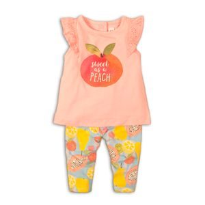 Kojenecká dívčí souprava - tričko a kalhoty, Minoti, Fruits 4, růžová