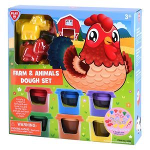 Sada modelíny Playgo farma – 6 barev, vykrajovátka a formičky se zvířátky