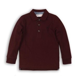 Tricou POLO de bumbac pentru băieți, cu mânecă lungă, Minoti, PARTY 3, vișiniu