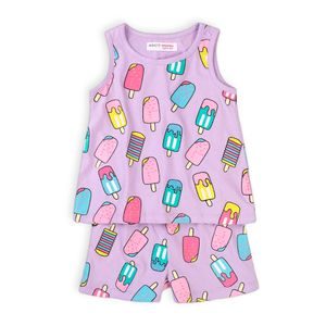 Pyžamo dívčí krátké, Minoti, KG PYJ 18, fialová 