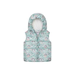 Lányok nejlon Puffa mellény mikrofleece béléssel, Minoti, 12GILET 18, kék