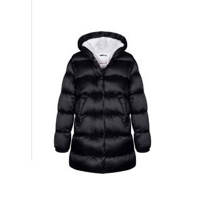 Palton Puffa din nailon cu căptușeală din microfleece pentru fete, Minoti, 12COAT 2, negru